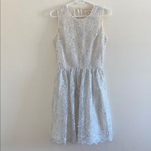 Erin Fetherston White and Silver Cocktail Dress